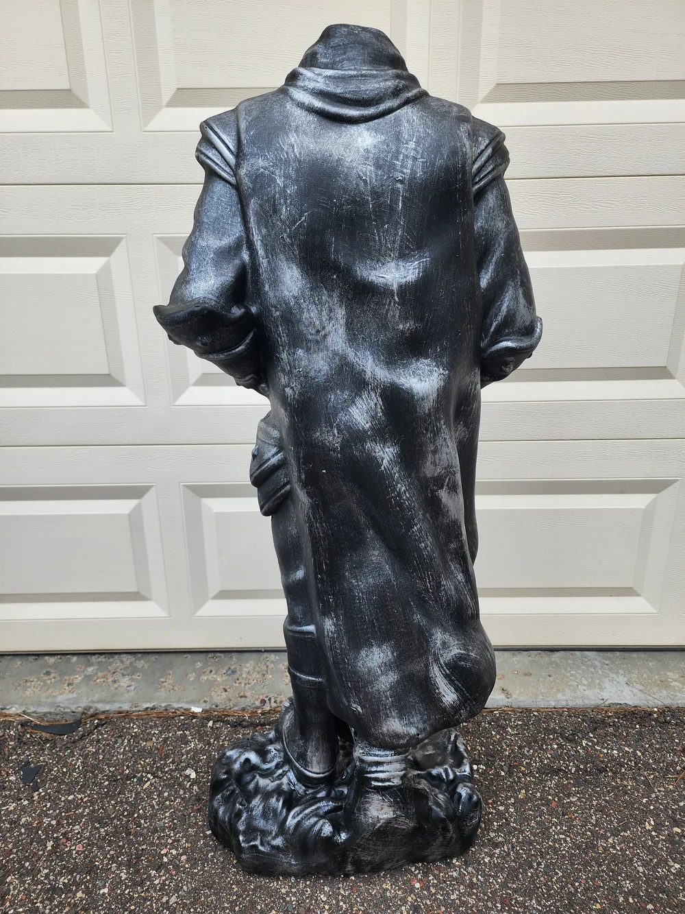Headless Halloween XL LightupStatue with Orange Pumpkin - Black Finish 50